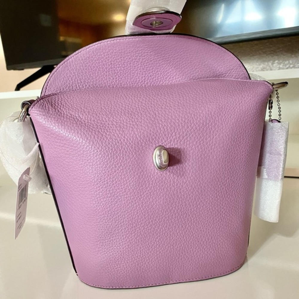 🤍🌸NEW🌸Coach Addie XB Leather/Crossbody bag/satchel/small/chic/Lavender color - Picture 4 of 9